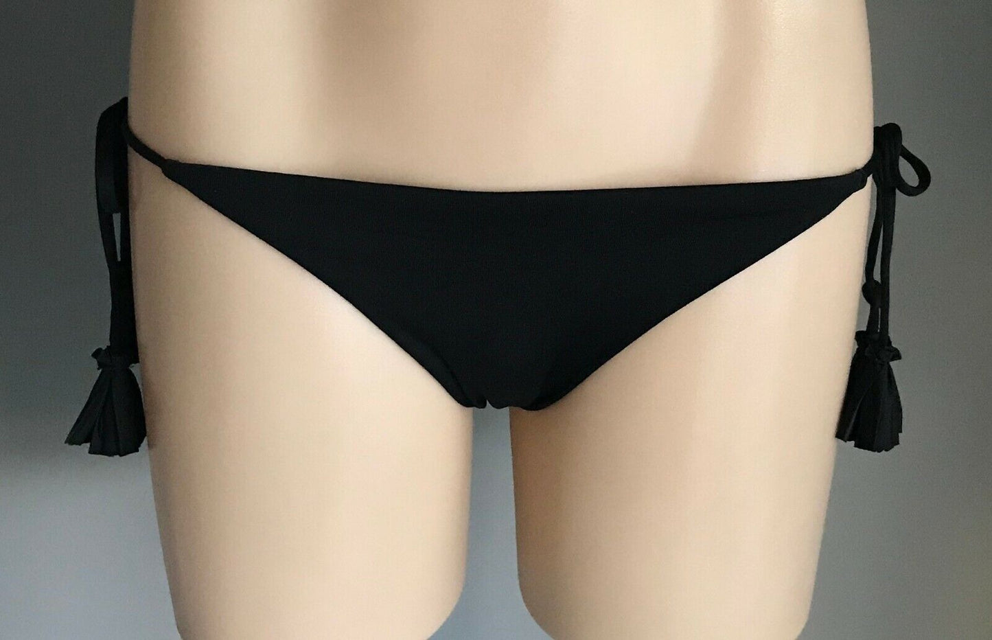 SEAFOLLY Bikini Bottom Black Brazilian Side Tie Tassels Pants ONLY Size 10 Swim