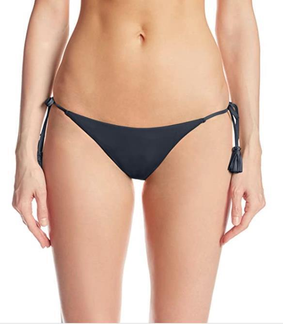 SEAFOLLY Bikini Bottom Black Brazilian Side Tie Tassels Pants ONLY Size 10 Swim