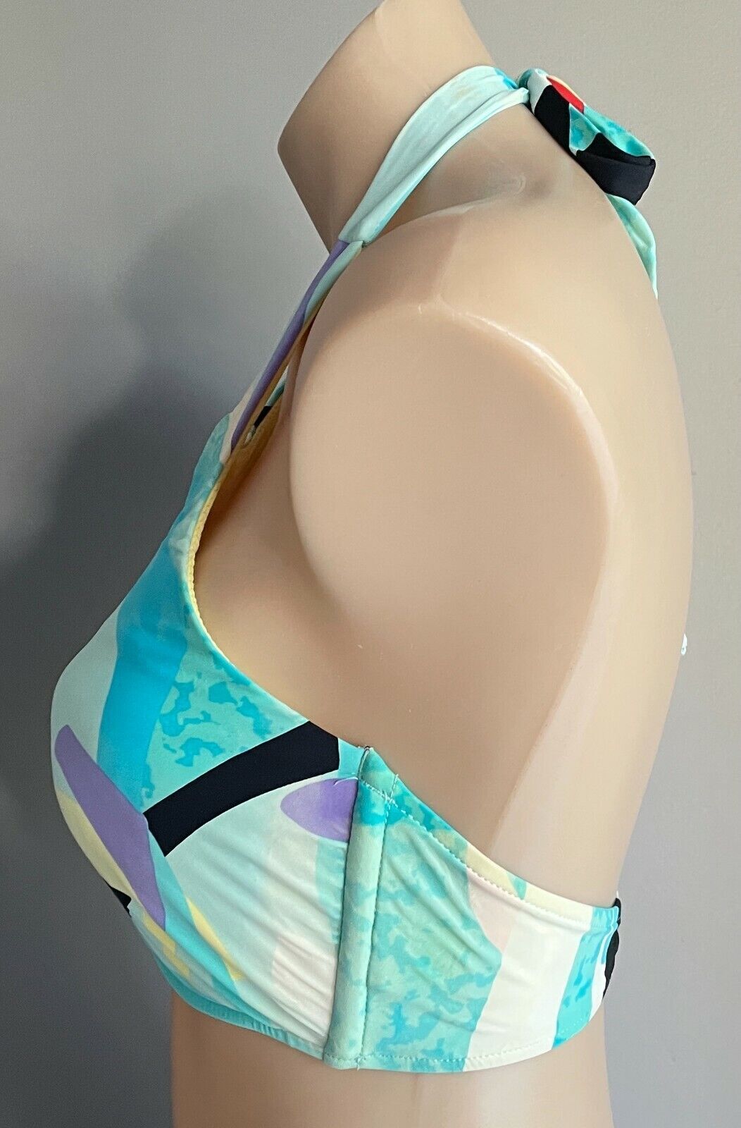 SEAFOLLY Bikini Top Face It High Neck Graphic Print Halter Tank Size 10