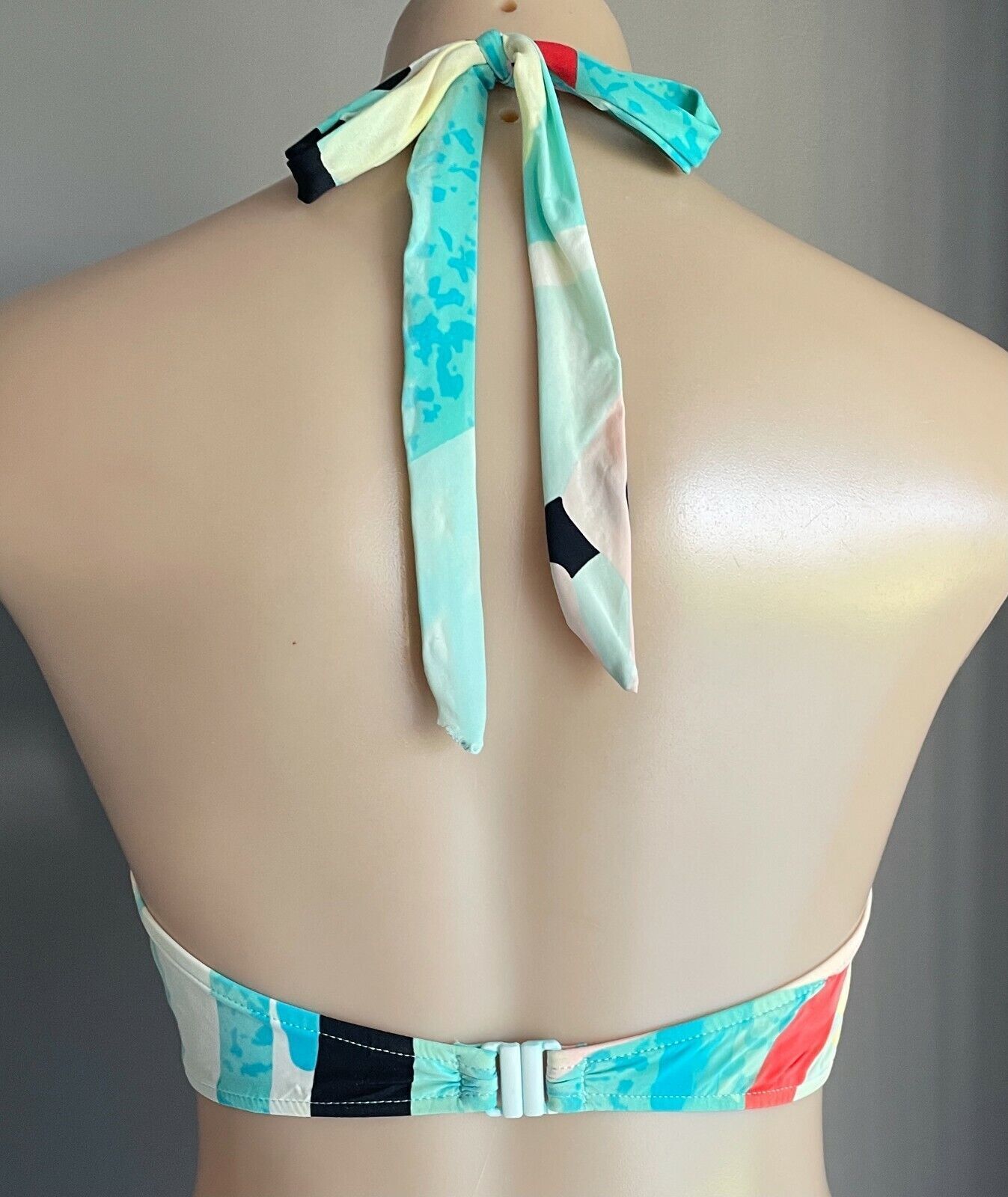 SEAFOLLY Bikini Top Face It High Neck Graphic Print Halter Tank Size 10