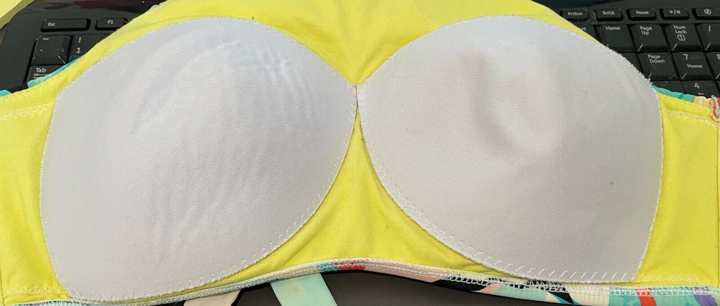 SEAFOLLY Bikini Top Face It High Neck Graphic Print Halter Tank Size 10