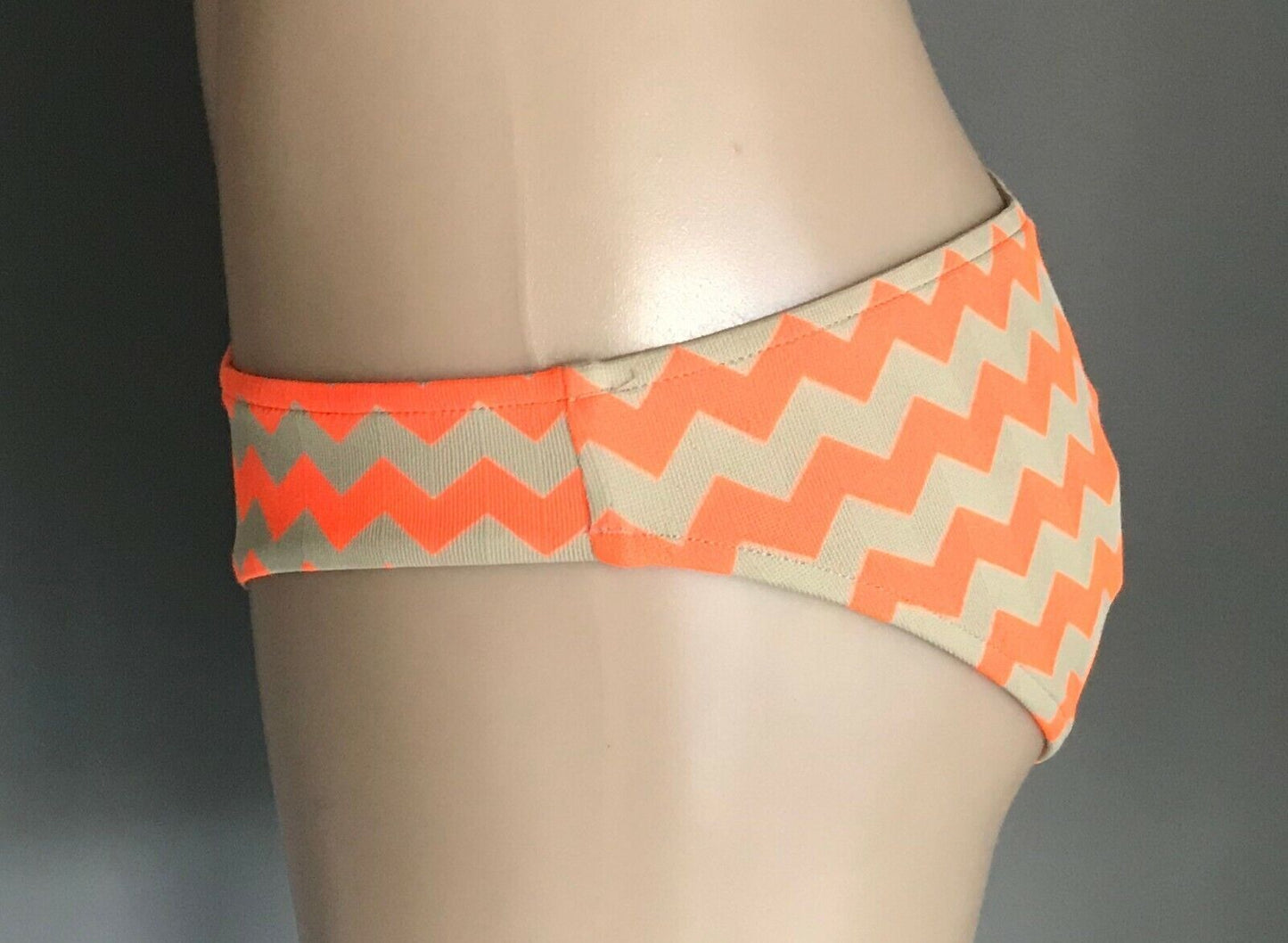SEAFOLLY Bikini Bottoms Fluoro Orange Mod Club Zig Zag Pants ONLY Size 10 NEW