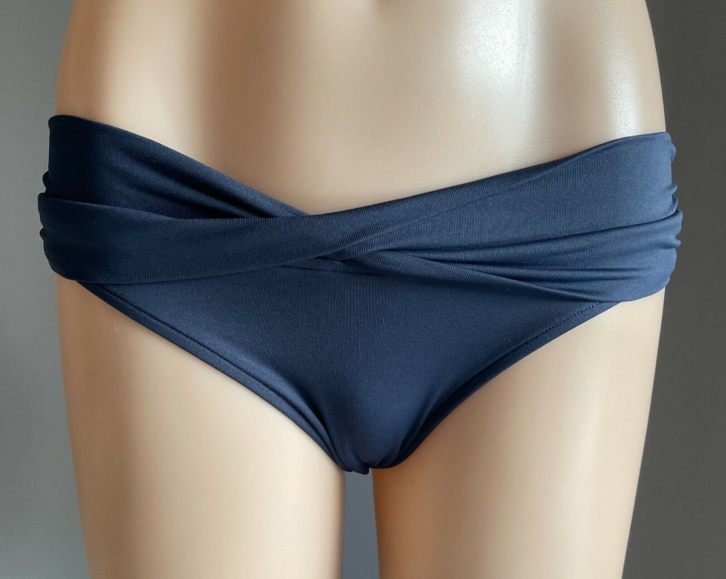SEAFOLLY Twist Band Bikini Bottoms Pants ONLY Navy Hipster Swim Beach Size 8 10
