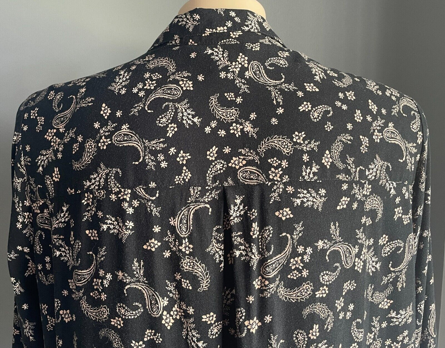 BEME Blouse Black Blush Pink Paisley Adjust Sleeve Hi Low Hem Top Plus Size 20