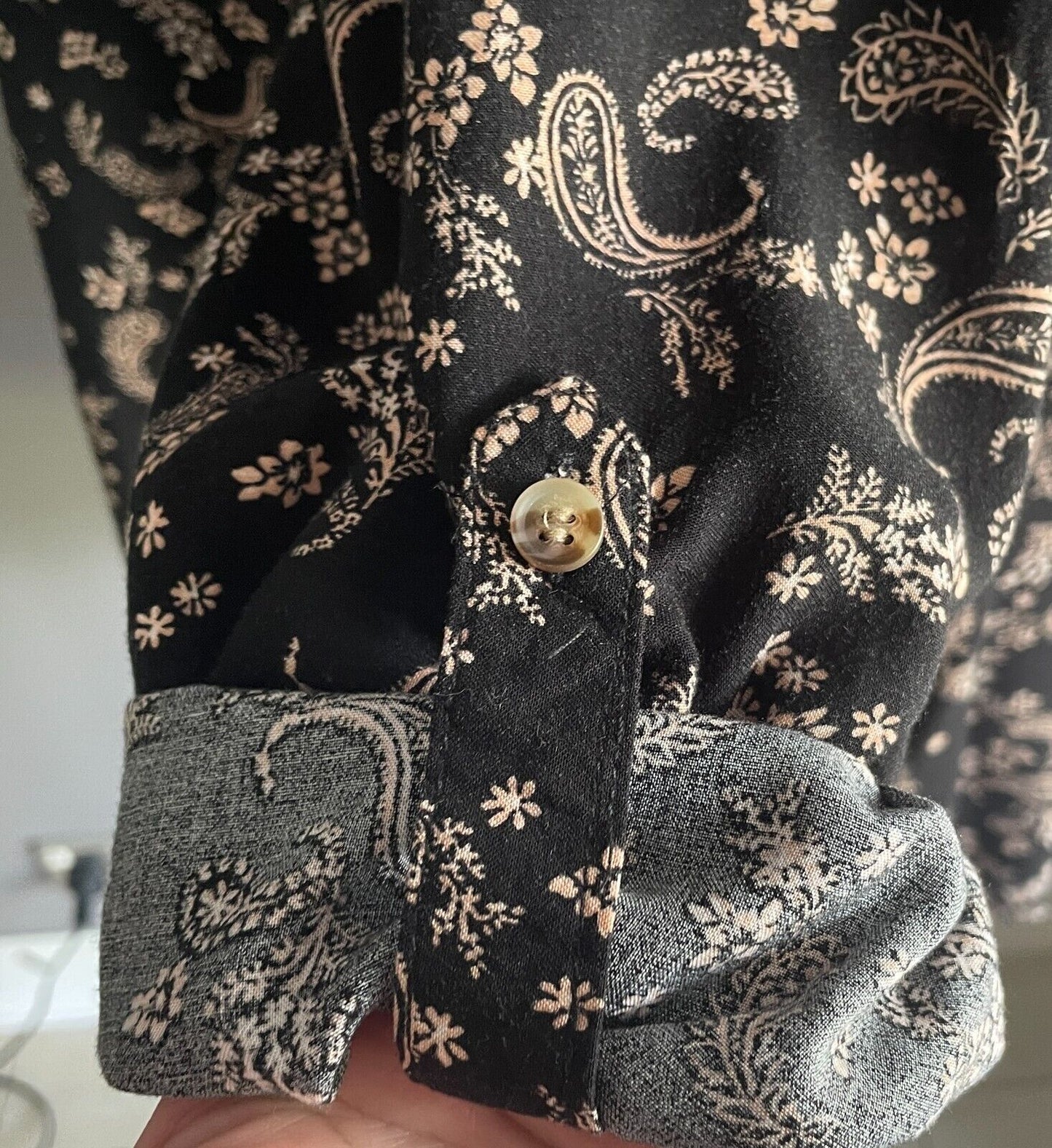 BEME Blouse Black Blush Pink Paisley Adjust Sleeve Hi Low Hem Top Plus Size 20