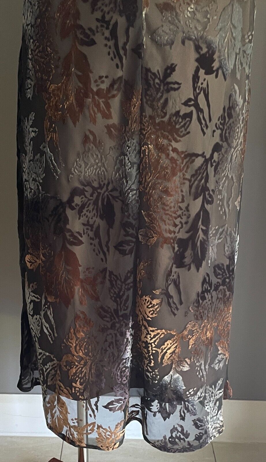 BEME Dress Midi Black Brown Silver Grey Burnout Velour Cowl Neck Plus Siz 22 NEW