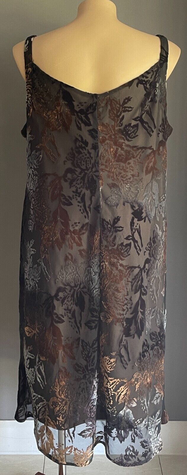 BEME Dress Midi Black Brown Silver Grey Burnout Velour Cowl Neck Plus Siz 22 NEW