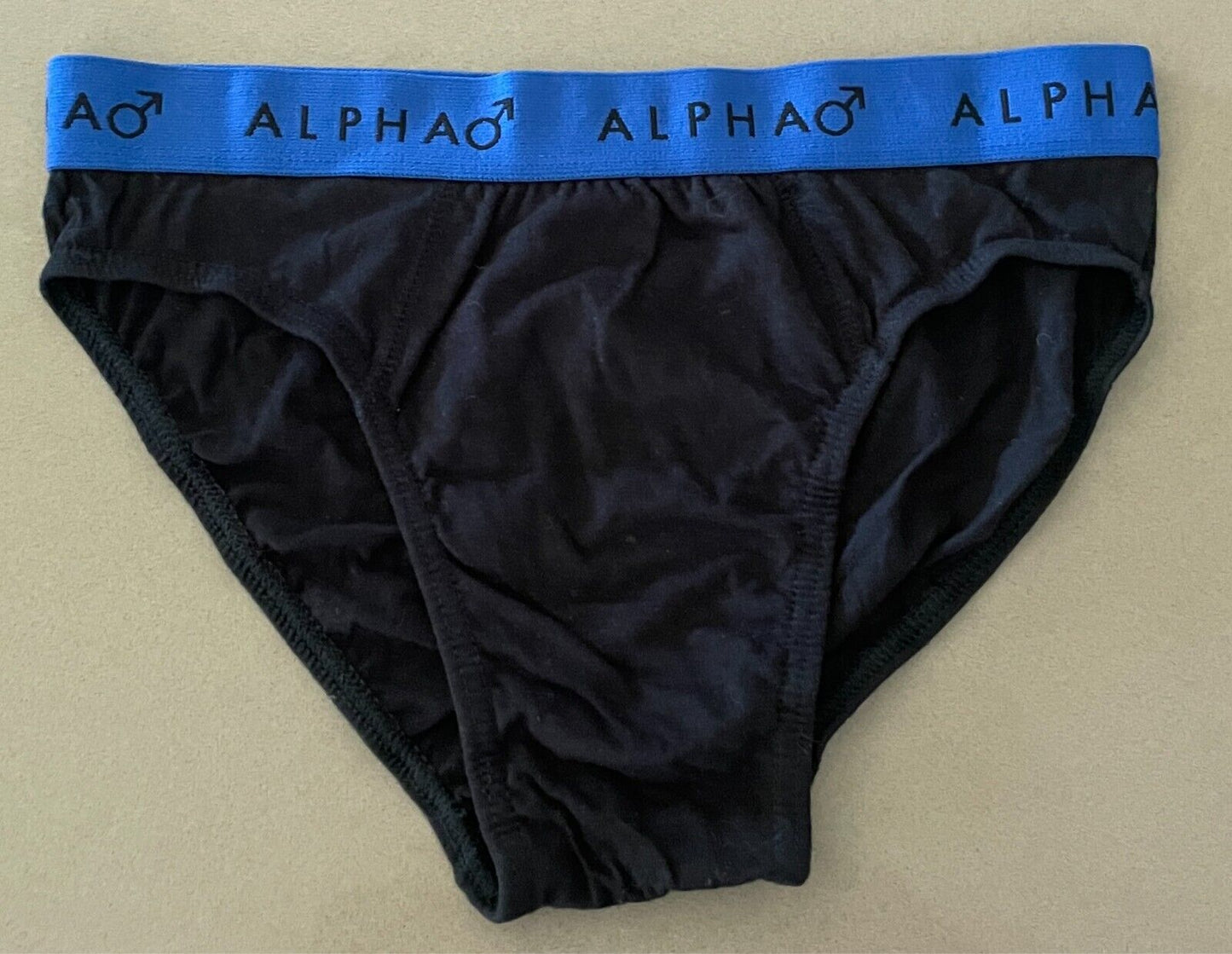 ALPHA Size S Briefs/Underwear x 5 Elastic Waist Black - NWOT!