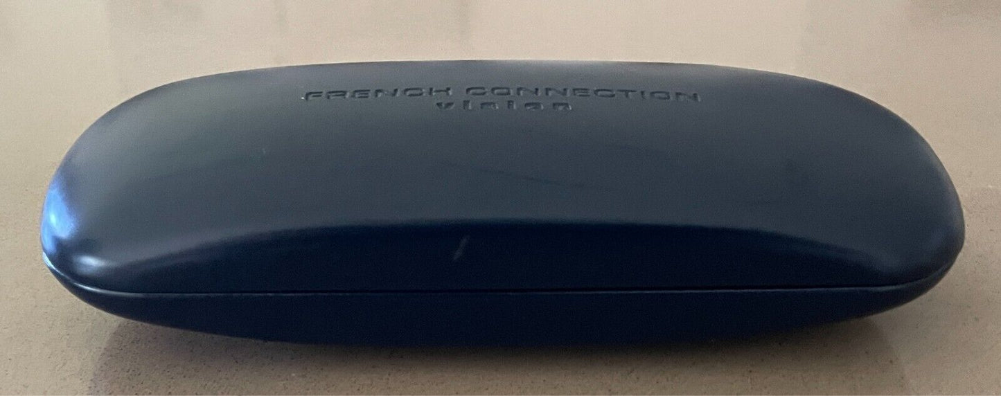 FRENCH CONNECTION Empty Glasses Case Navy Eye Glasses Spectacles Hard Cover