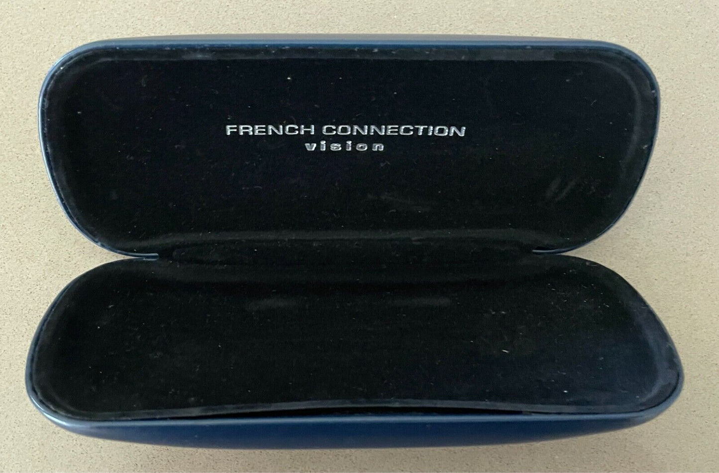 FRENCH CONNECTION Empty Glasses Case Navy Eye Glasses Spectacles Hard Cover