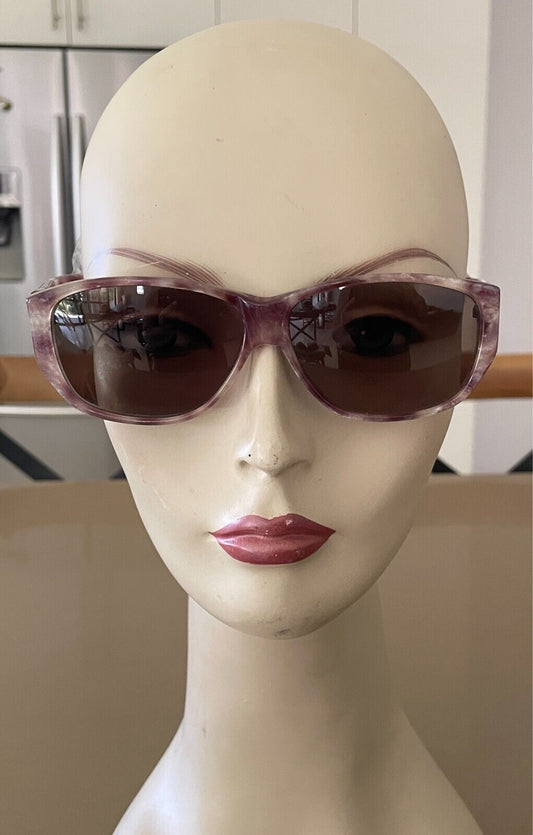 JONATHAN SCEATS Sunglasses Plastic Brown Beige Frame Green Lens Vintage Y2K