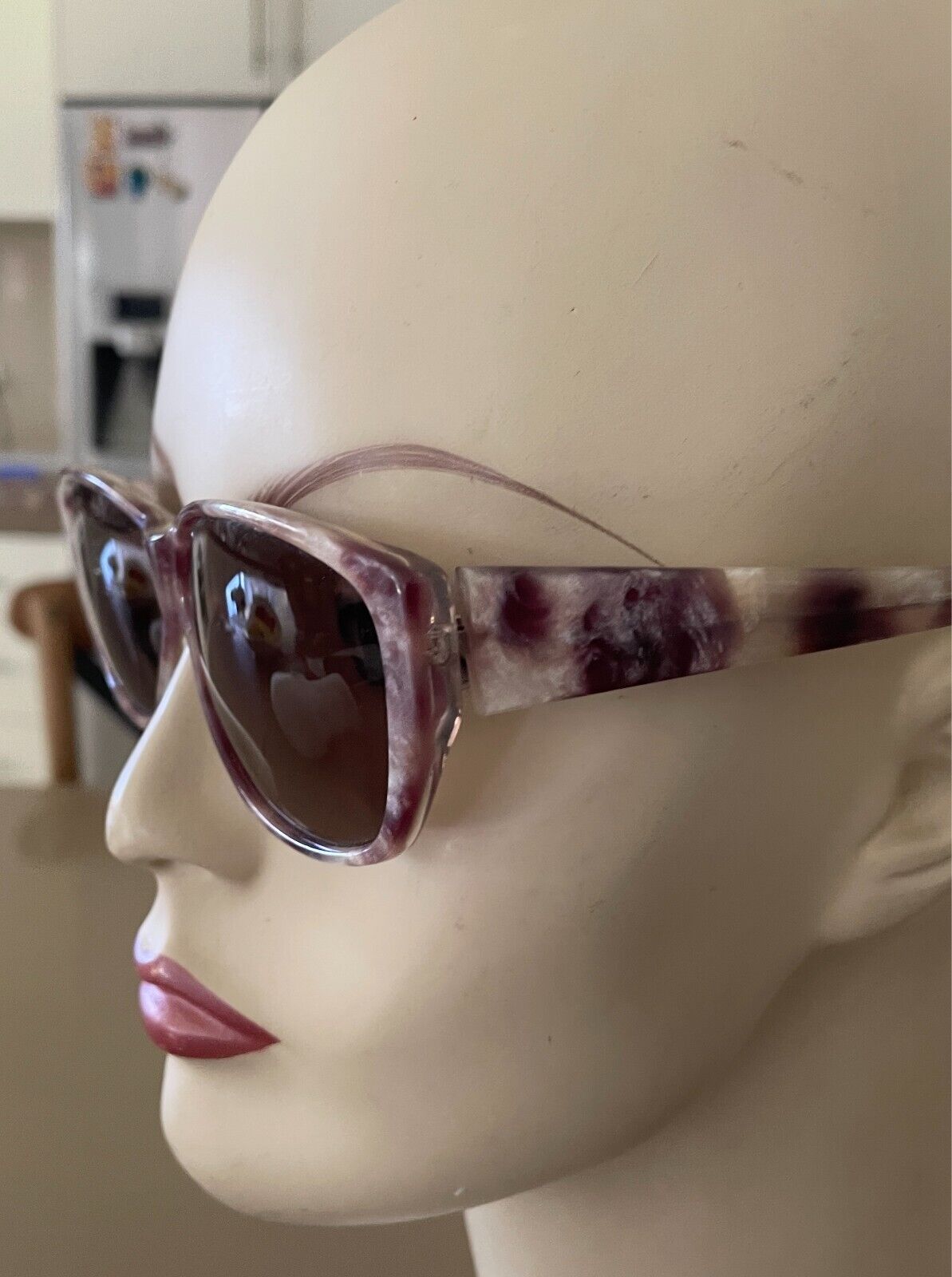 JONATHAN SCEATS Sunglasses Plastic Brown Beige Frame Green Lens Vintage Y2K