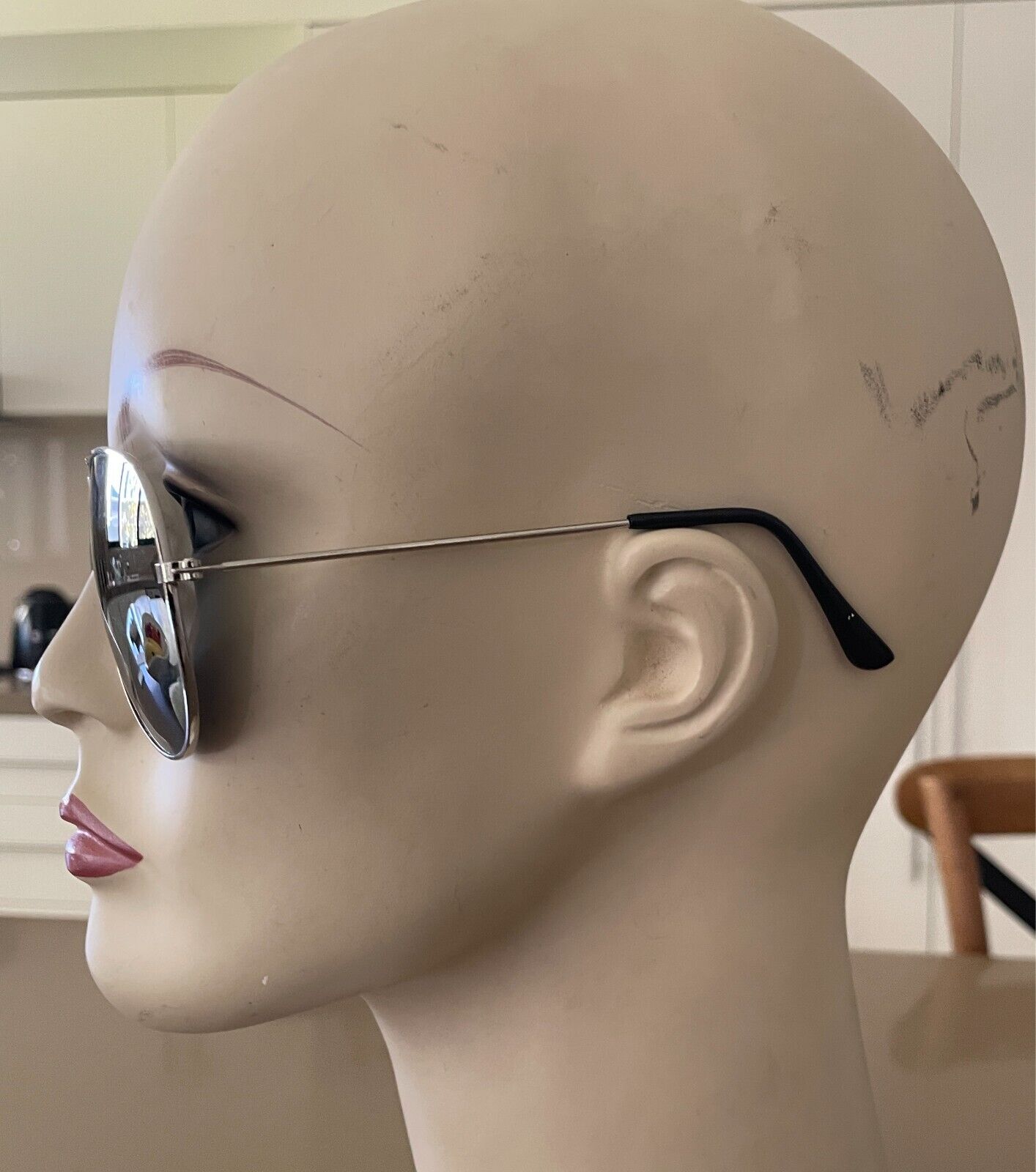 Sunglasses Aviator Unisex Mirror Lens Silver Tone Metal Frame Grey Lens