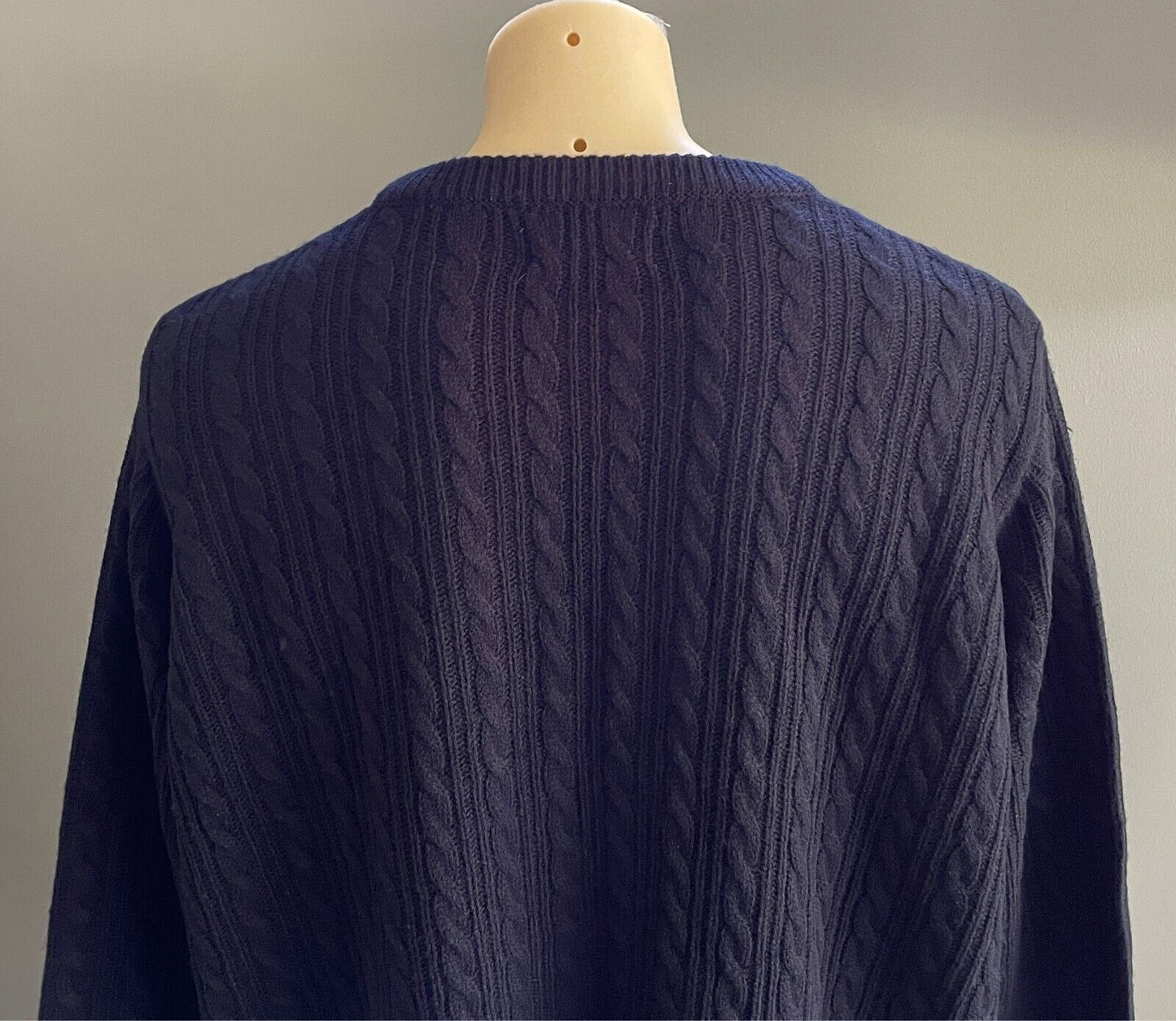 BADRHINO Navy Blue Long Sleeve Cable Acrylic Knit Jumper Mens Big Tall Size 3XL