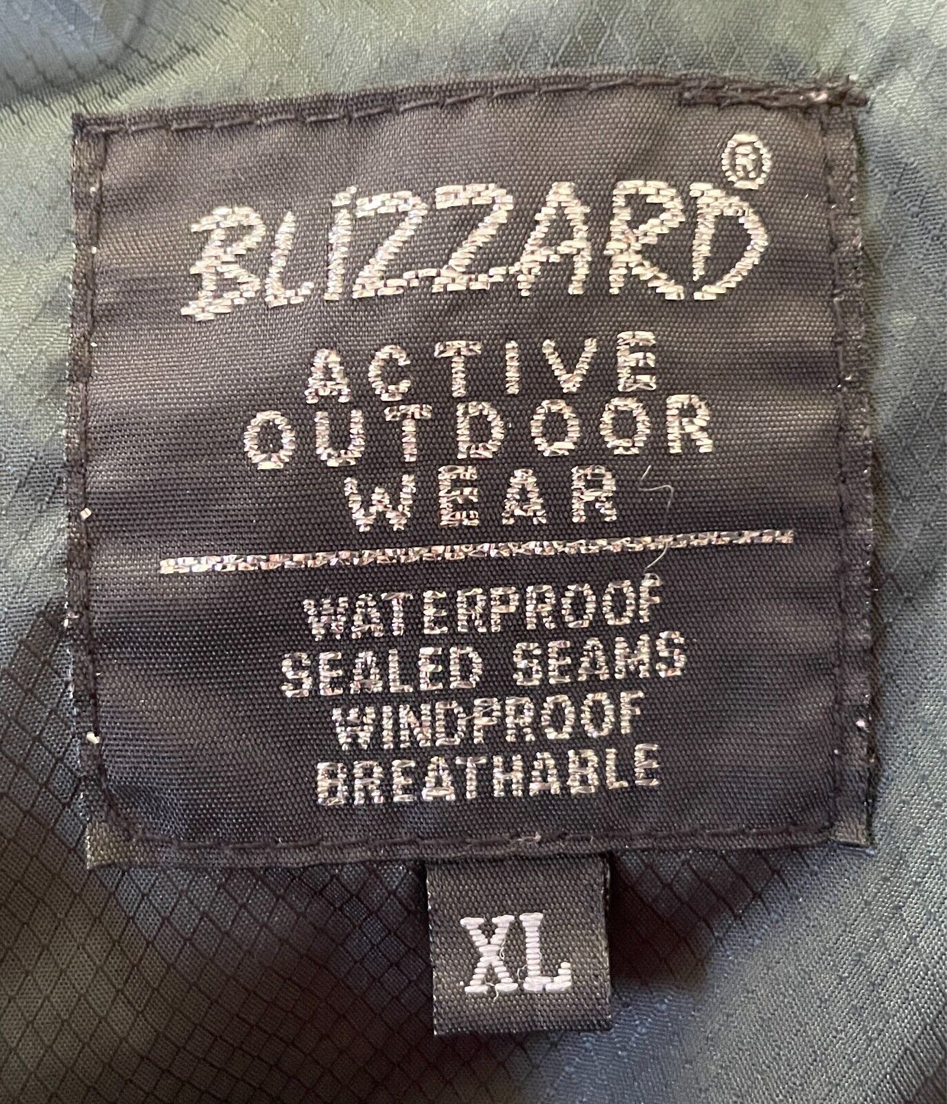 BLIZZARD Green Black Grey Waterproof Windproof Jacket Hood Mens Size XL Outdoors