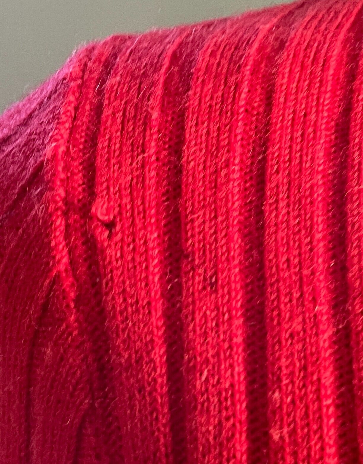TARGET Cardigan Red Wool Ribbed Knit Size 14 Long Sleeves Stretch Aussie Vintage