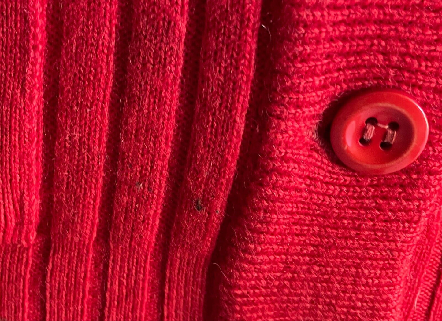 TARGET Cardigan Red Wool Ribbed Knit Size 14 Long Sleeves Stretch Aussie Vintage