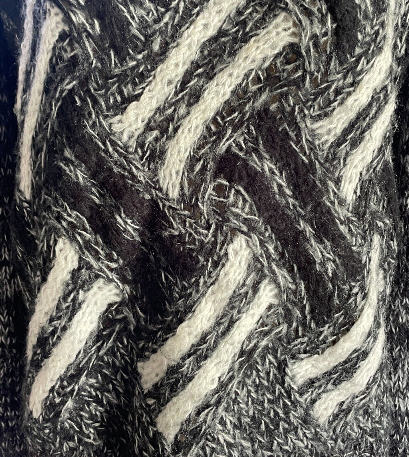 EVIL TWIN Jumper Chunky Knit Monochrome Knit  Sweater Size L Long Sleeves