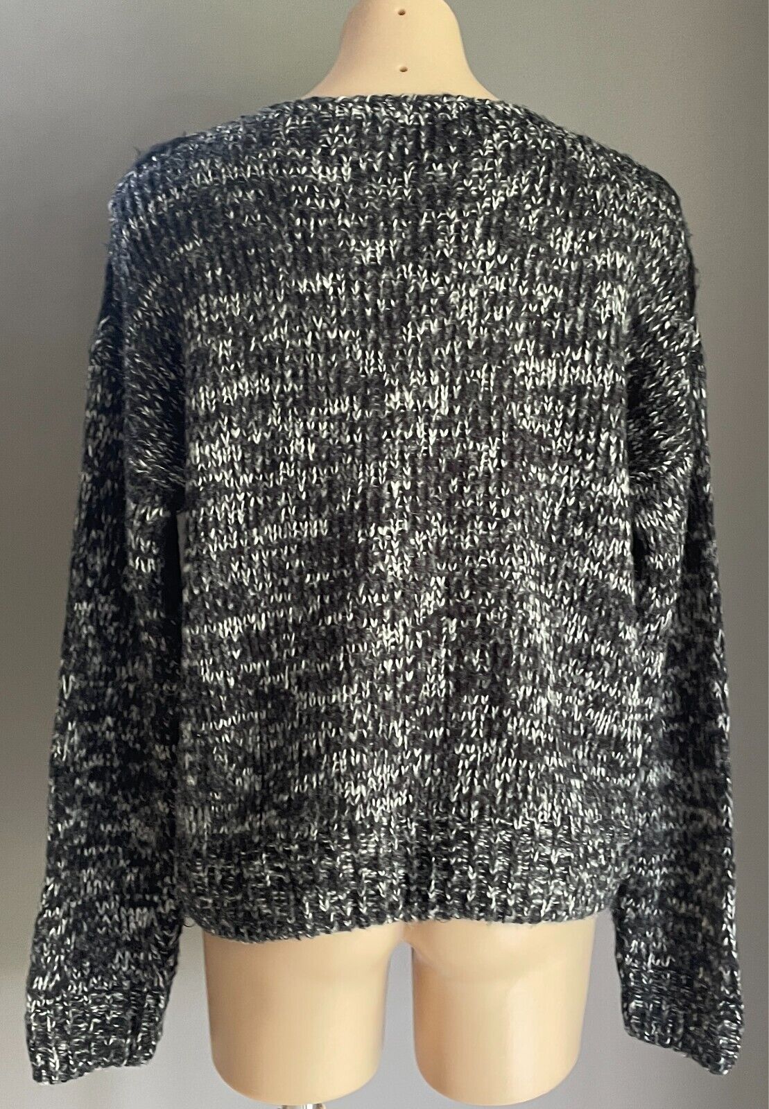 EVIL TWIN Jumper Chunky Knit Monochrome Knit  Sweater Size L Long Sleeves