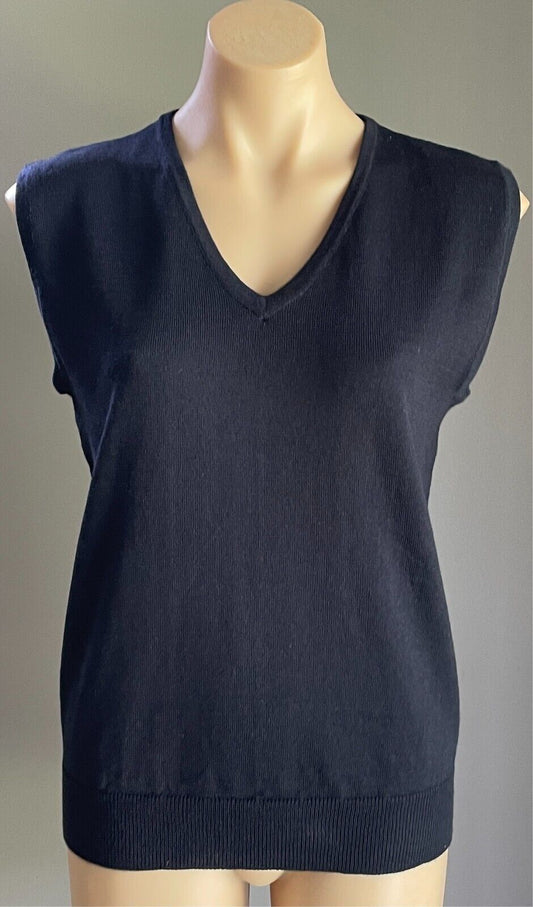 MILLERS Sleeveless Fine Wool Knit Vest  Size 16 V-Neck Stretch Knit