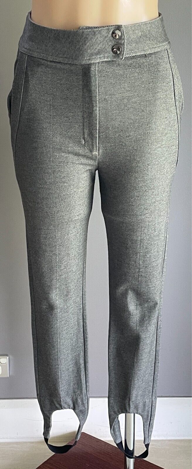 SFERA COLLECTION Grey Stirrup Pants Size EUR 40 AU 10 Stretch Fabric Pockets