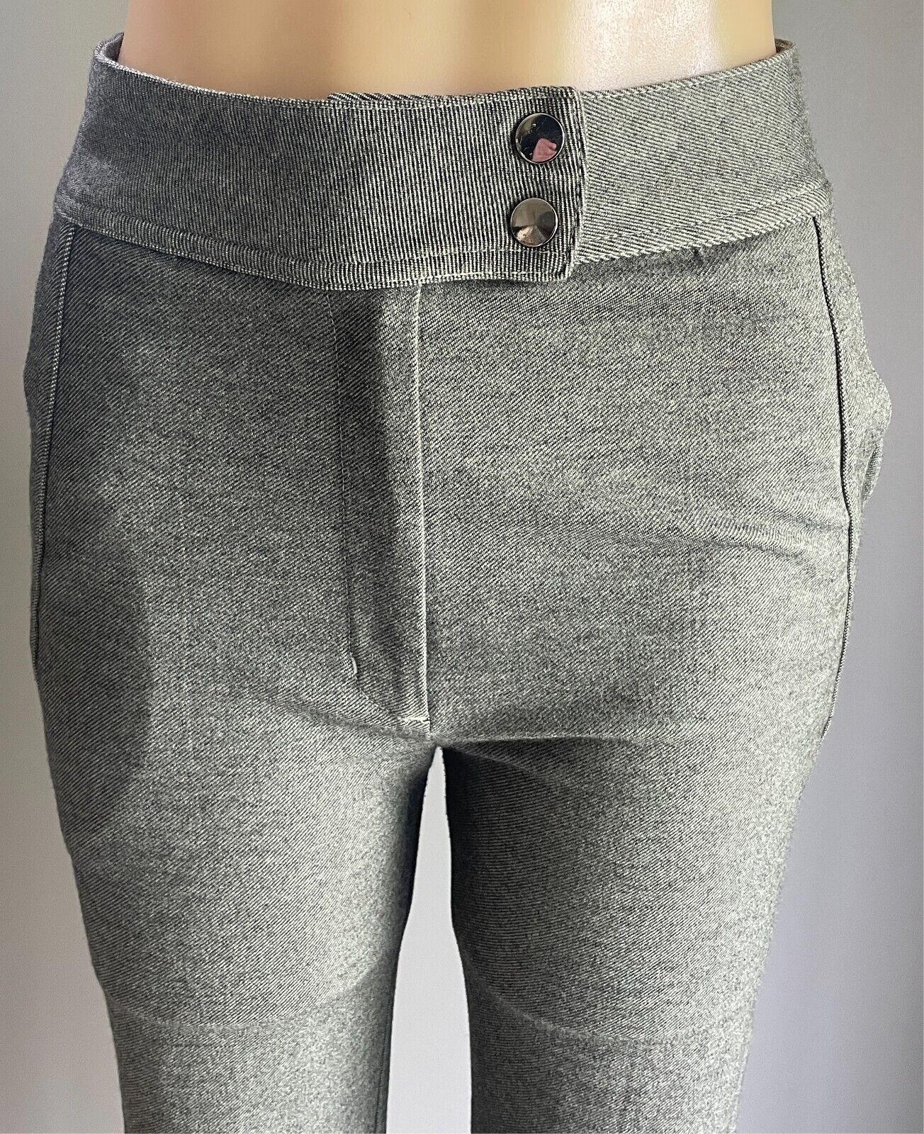 SFERA COLLECTION Grey Stirrup Pants Size EUR 40 AU 10 Stretch Fabric Pockets