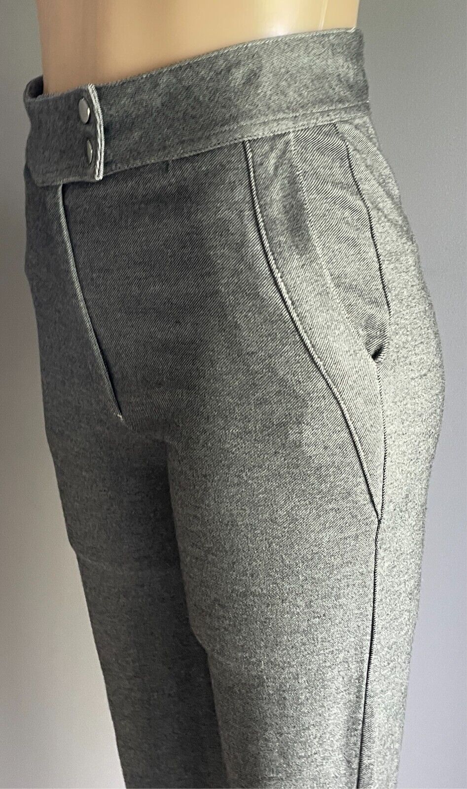 SFERA COLLECTION Grey Stirrup Pants Size EUR 40 AU 10 Stretch Fabric Pockets