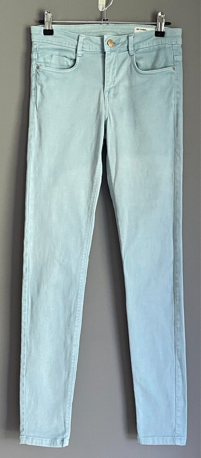 TRF DENIM ZARA Pitillo Jeans Light Blue Skinny Leg Size EUR 36 Stretch Denim