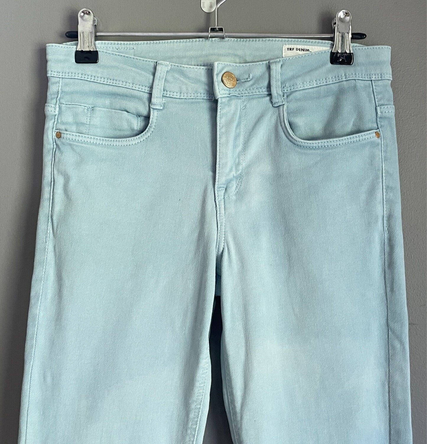 TRF DENIM ZARA Pitillo Jeans Light Blue Skinny Leg Size EUR 36 Stretch Denim