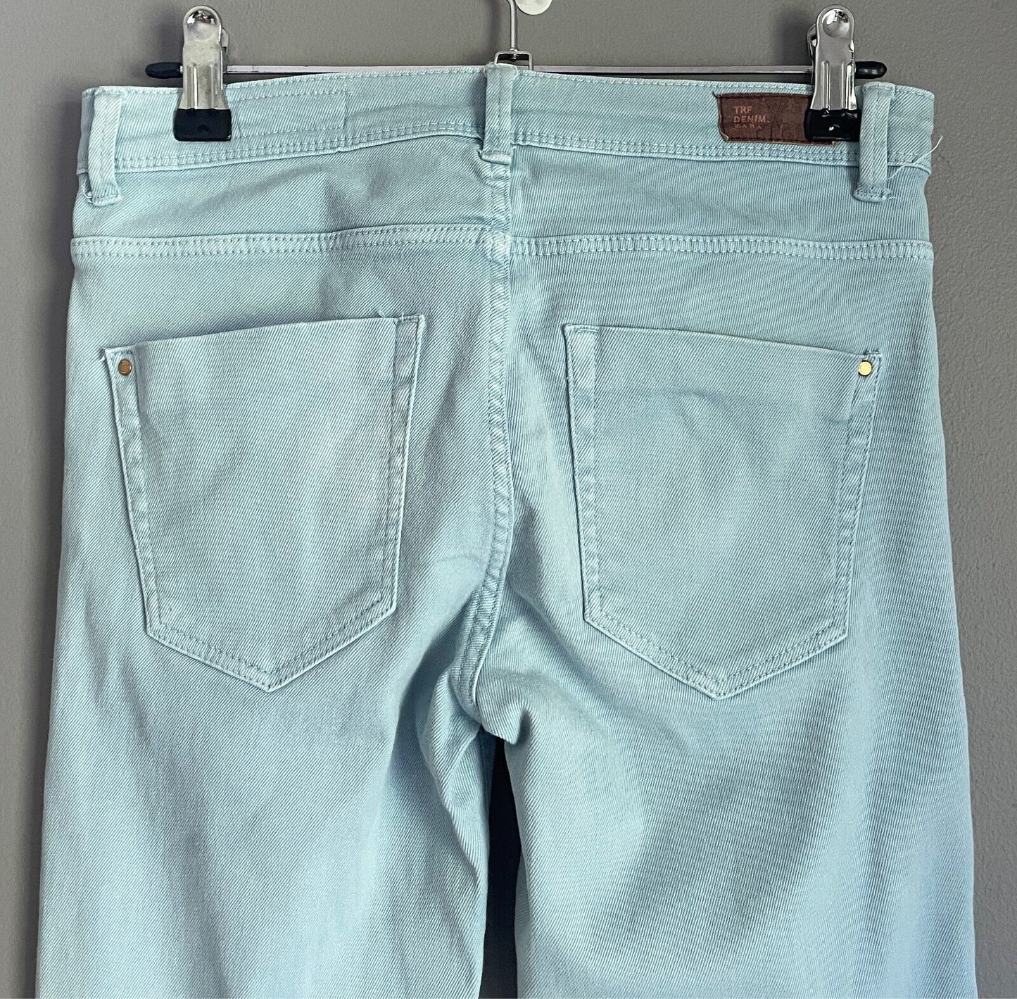 TRF DENIM ZARA Pitillo Jeans Light Blue Skinny Leg Size EUR 36 Stretch Denim
