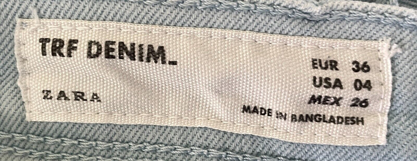 TRF DENIM ZARA Pitillo Jeans Light Blue Skinny Leg Size EUR 36 Stretch Denim