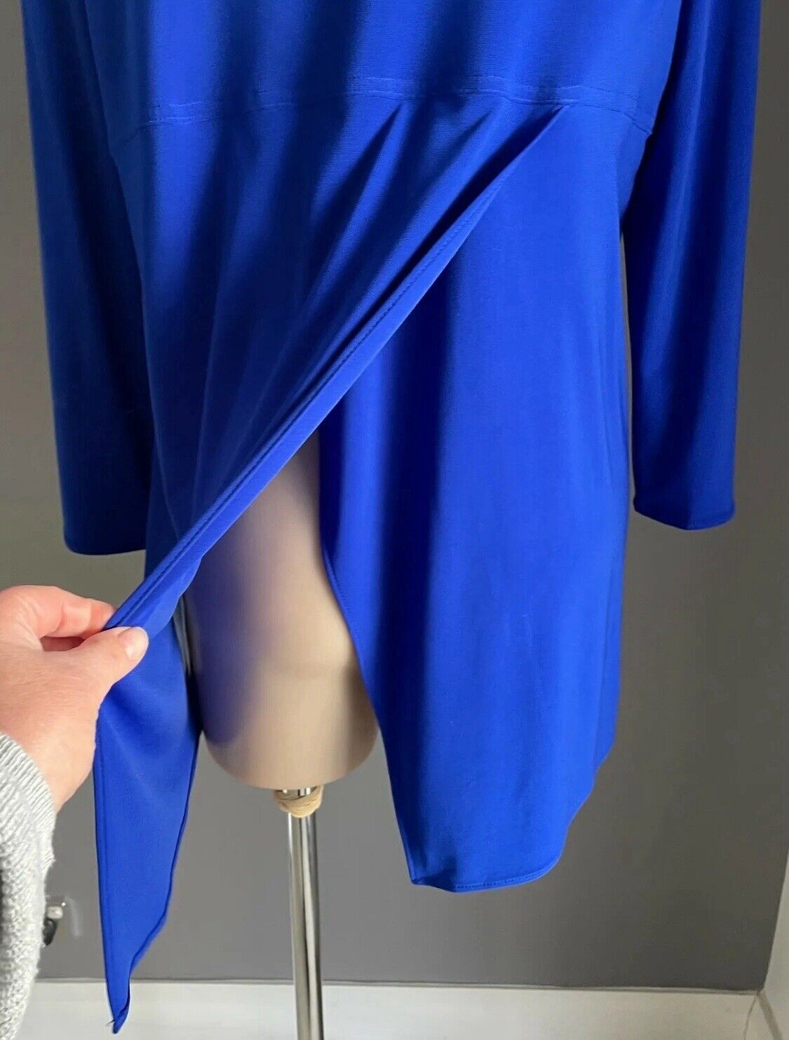 JOSEPH RIBKOFF Tunic Blouse Royal Blue 3/4 Sleeve Zip Front Ladies Top Sz 18 NEW