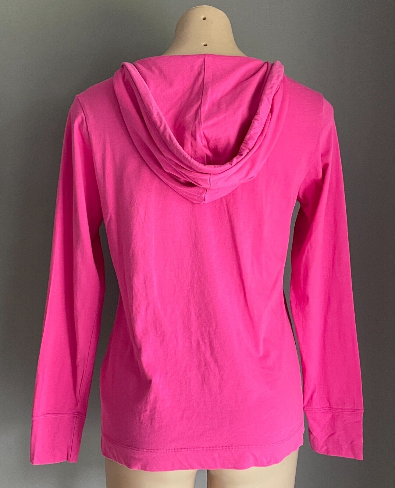 PUMA Pink Hoodie Top Long Sleeves Pullover Size 14 Lightweight Cotton Pockets