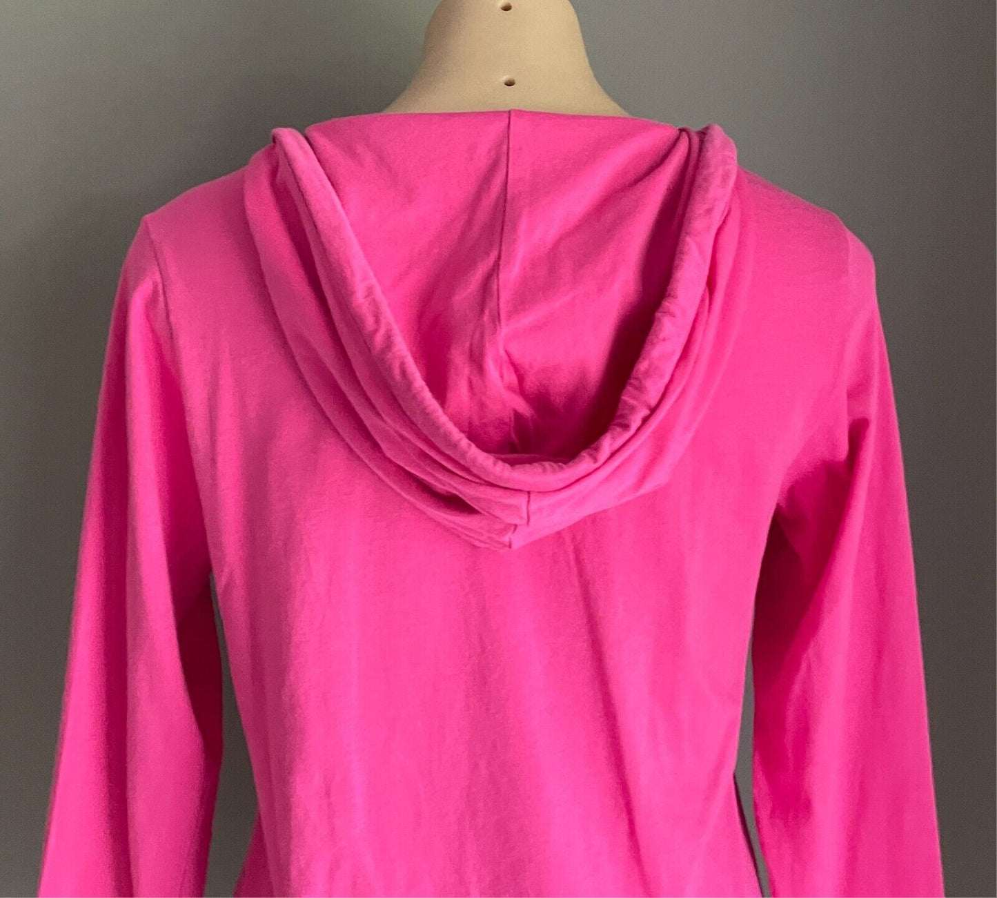PUMA Pink Hoodie Top Long Sleeves Pullover Size 14 Lightweight Cotton Pockets