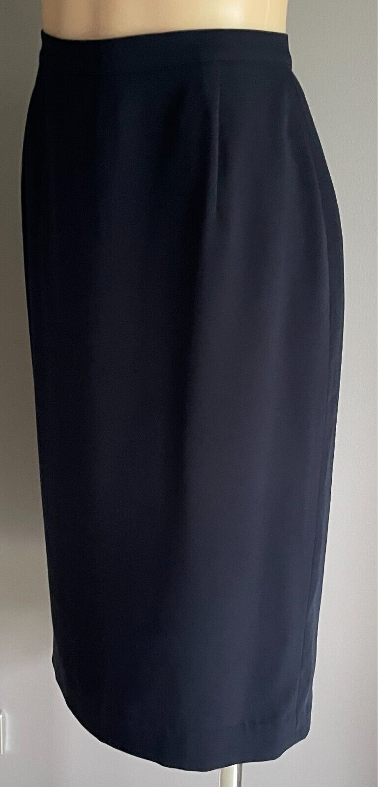GAI MATTIOLO Navy Blue Straight Skirt Size 16 Lined Slit @ Back Classic USA
