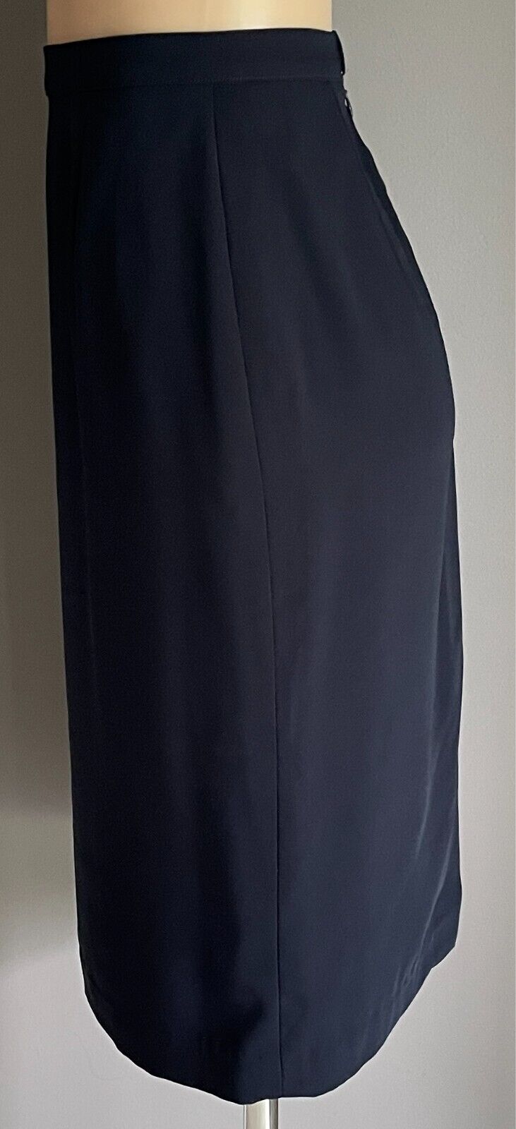 GAI MATTIOLO Navy Blue Straight Skirt Size 16 Lined Slit @ Back Classic USA