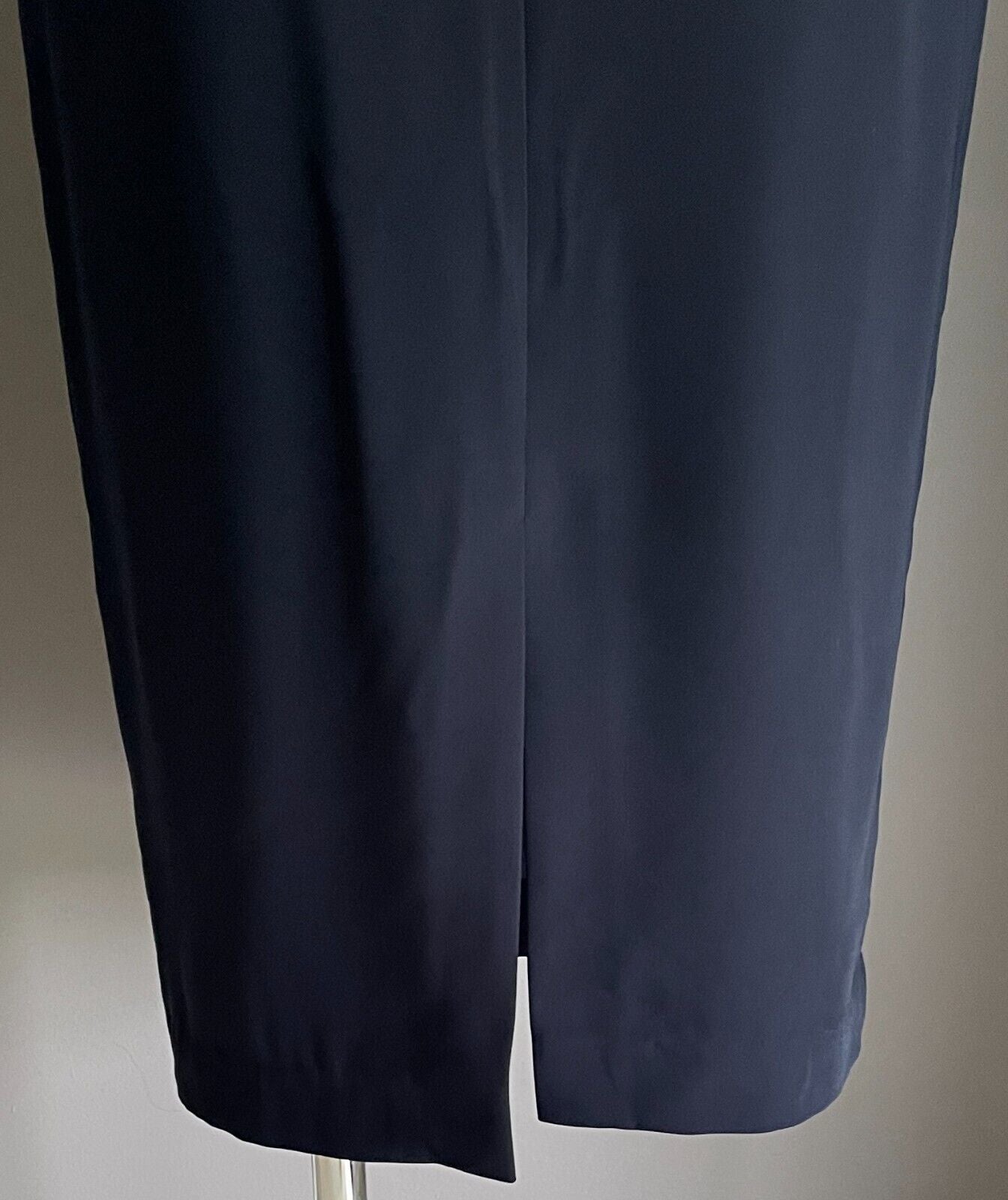 GAI MATTIOLO Navy Blue Straight Skirt Size 16 Lined Slit @ Back Classic USA