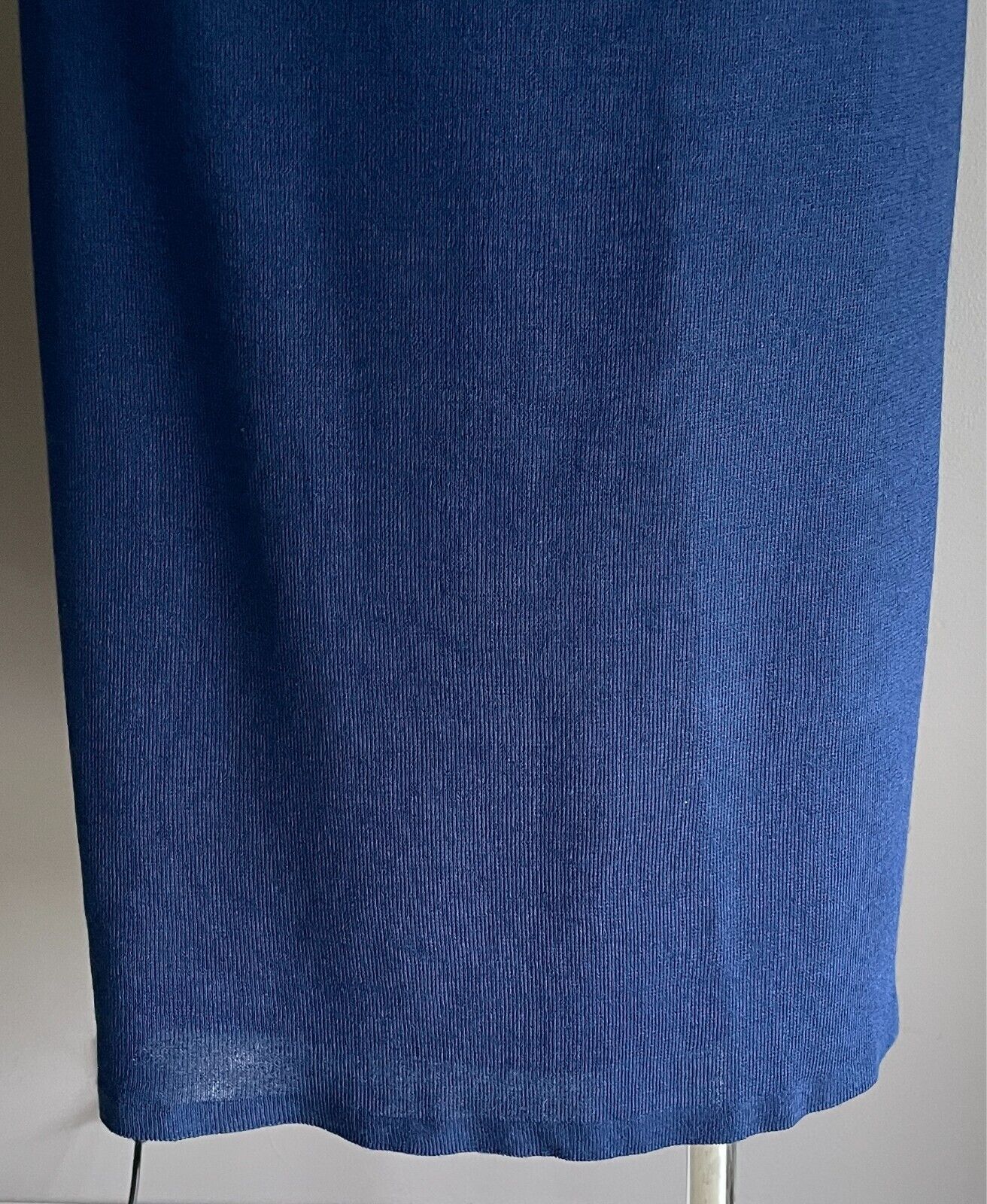 SPINELLI Blue Stretch Straight Skirt Elastic Waist Knee Length Size 16 Vintage