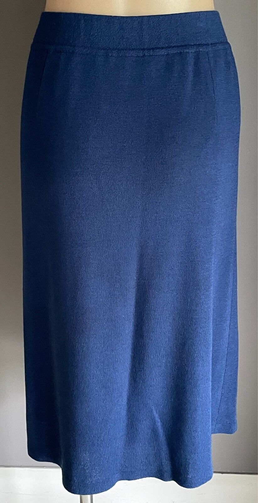 SPINELLI Blue Stretch Straight Skirt Elastic Waist Knee Length Size 16 Vintage