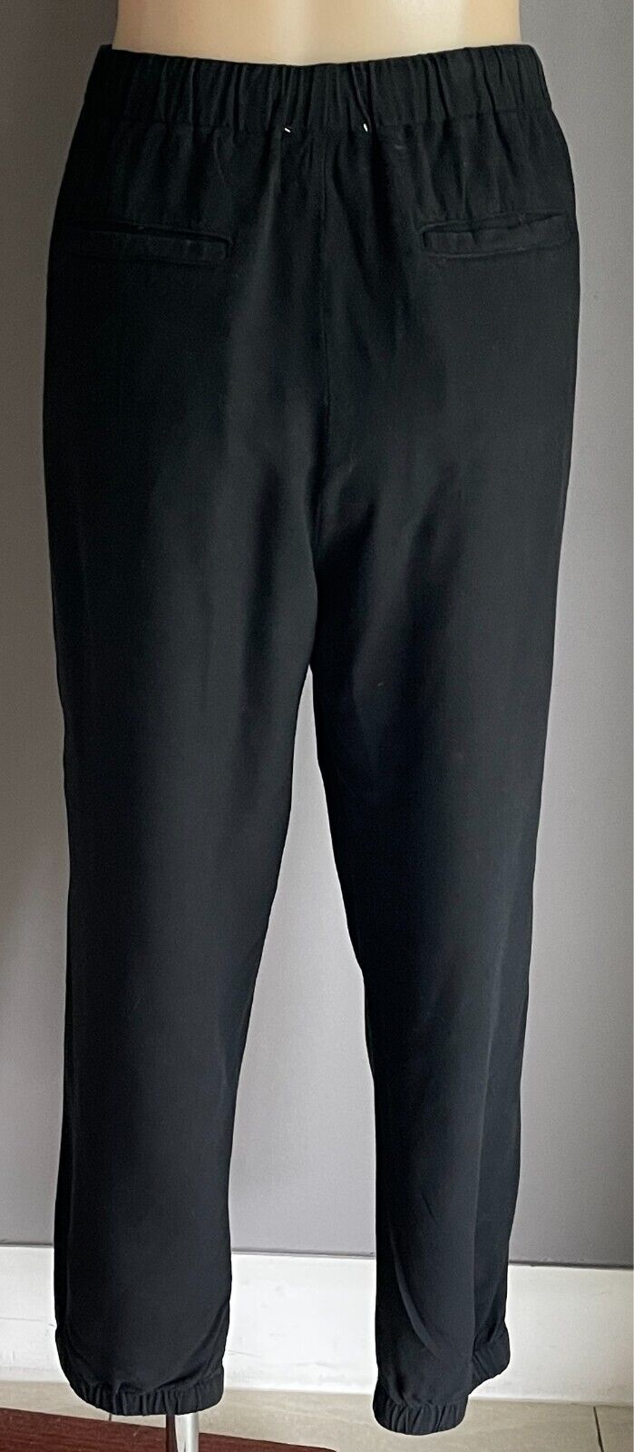 LITTLE LIES Black Pants Size 14 Jogger Style Elastic Waist Crop Length Pockets
