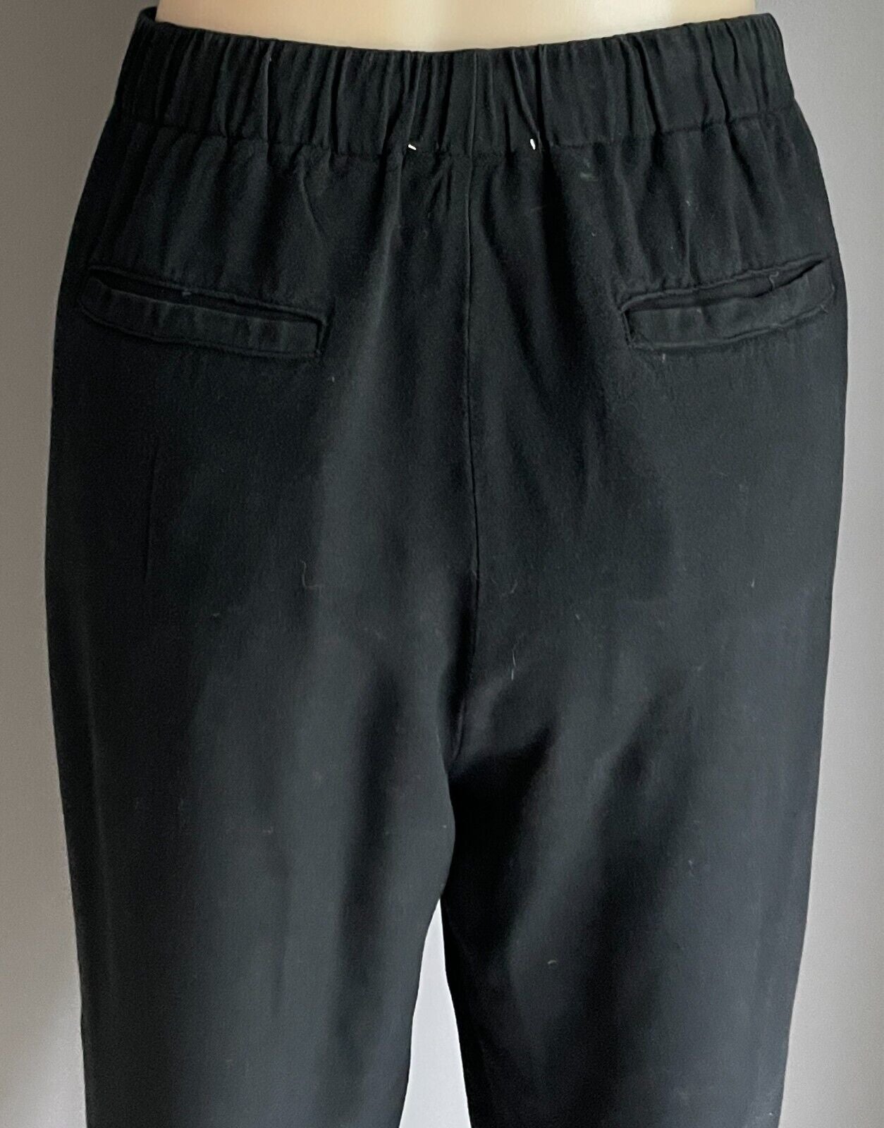 LITTLE LIES Black Pants Size 14 Jogger Style Elastic Waist Crop Length Pockets