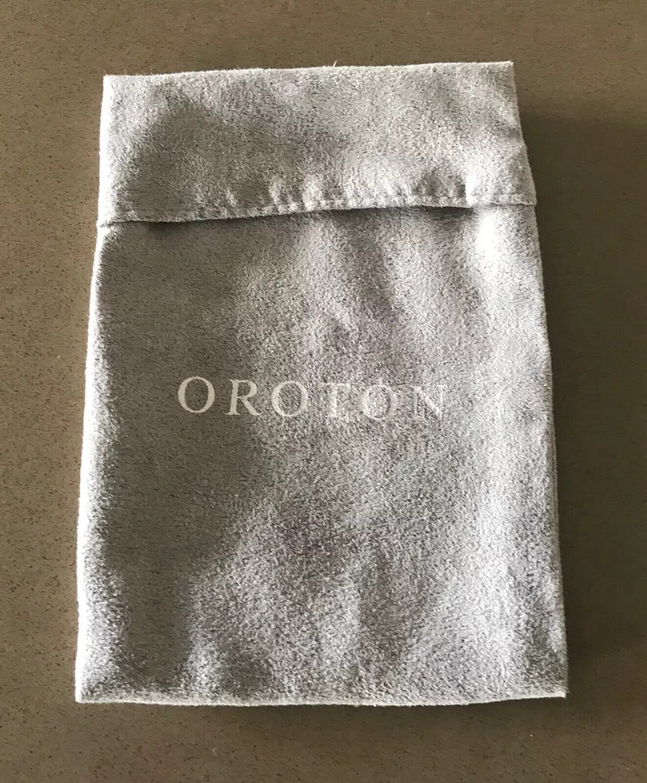 OROTON Jewellery Pouch Light Grey Suede Look Feel Keychain Dust Cover 16 x 11 cm