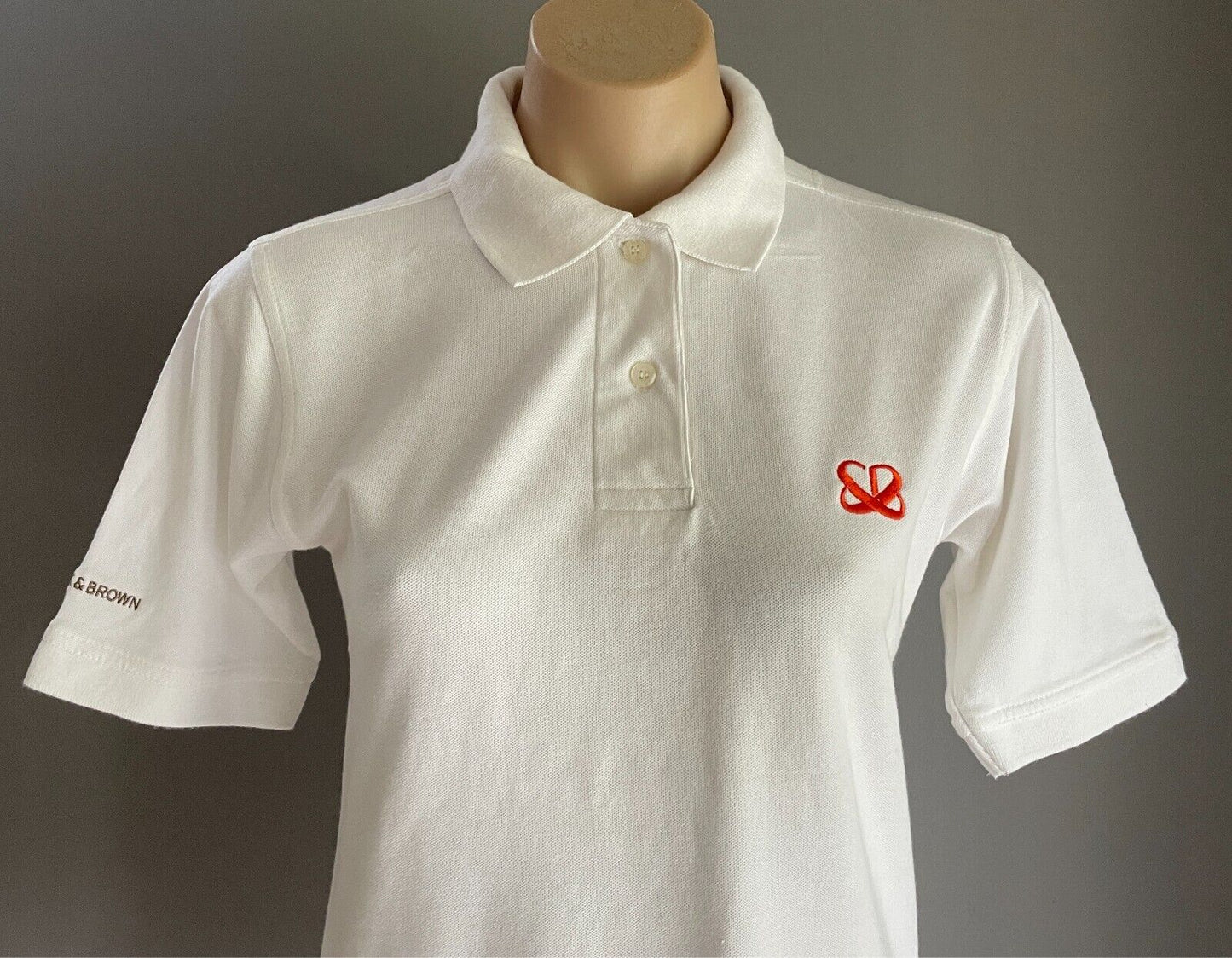 JAMES HARVEST Sportswear Polo Shirt Womens Size S 10 White Babcock & Brown Logo