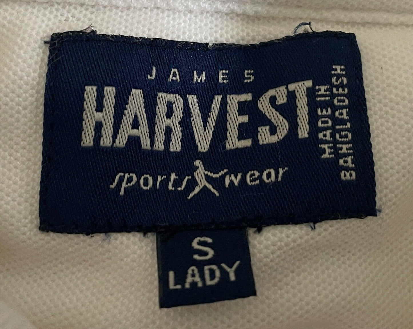 JAMES HARVEST Sportswear Polo Shirt Womens Size S 10 White Babcock & Brown Logo