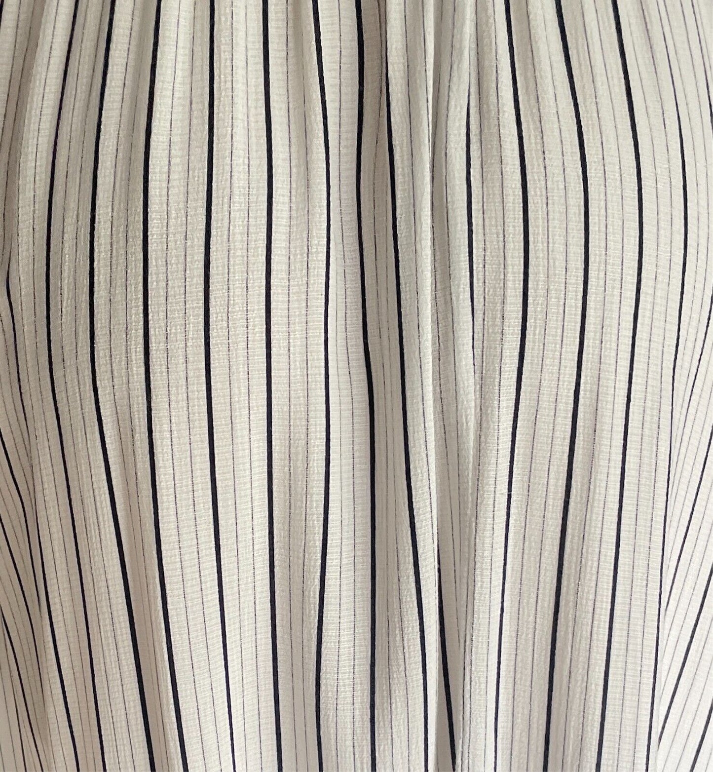 PRIMARK Skirt Navy & White Stripe Maxi Size 12 Button Front Elastic Tie Waist