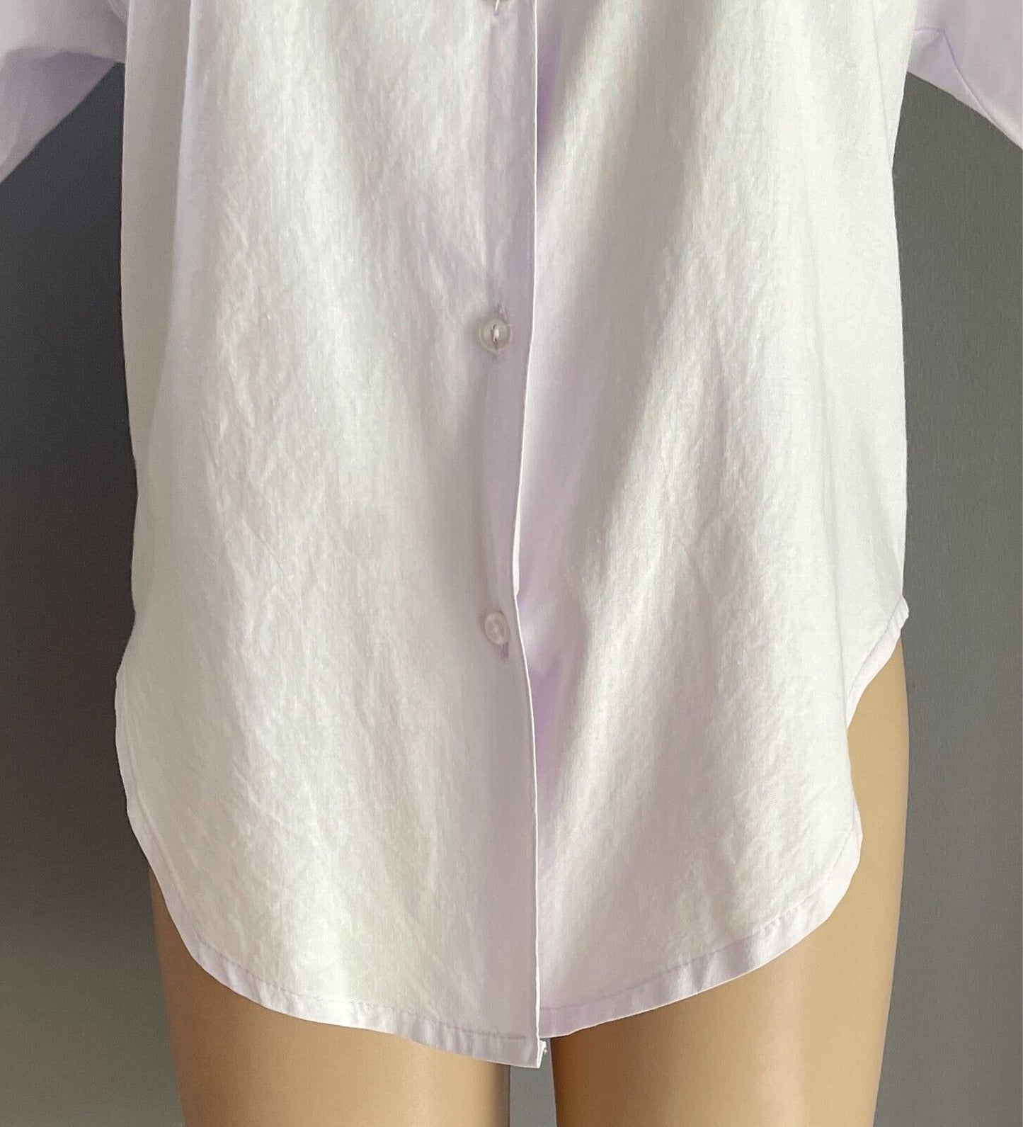 Mauve Short Sleeve Button Front Shirt Size 8 Short Sleeves Cotton Fabric