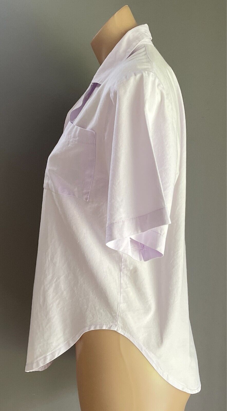 Mauve Short Sleeve Button Front Shirt Size 8 Short Sleeves Cotton Fabric