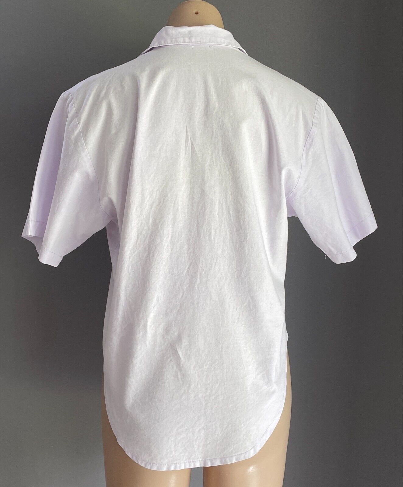 Mauve Short Sleeve Button Front Shirt Size 8 Short Sleeves Cotton Fabric