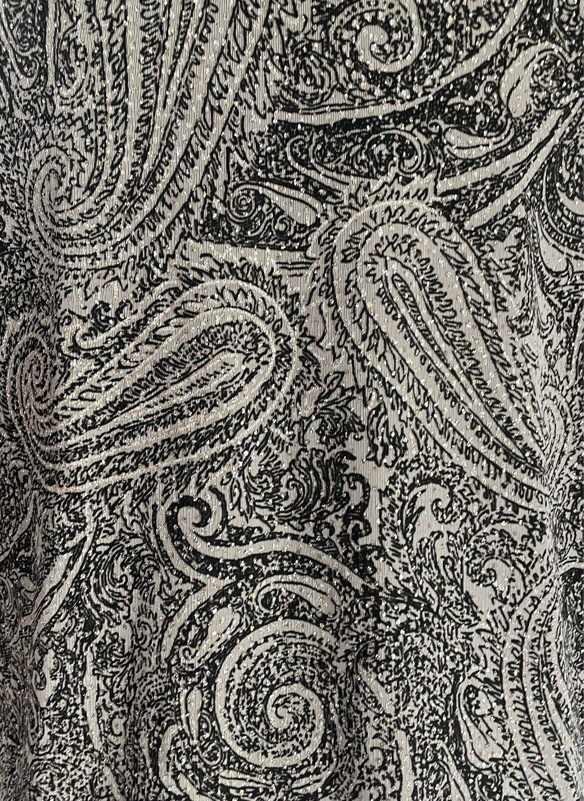 NONI Set Camisole & Jacket Twin Set Size S Paisley Taupe/Black/White/Glitter