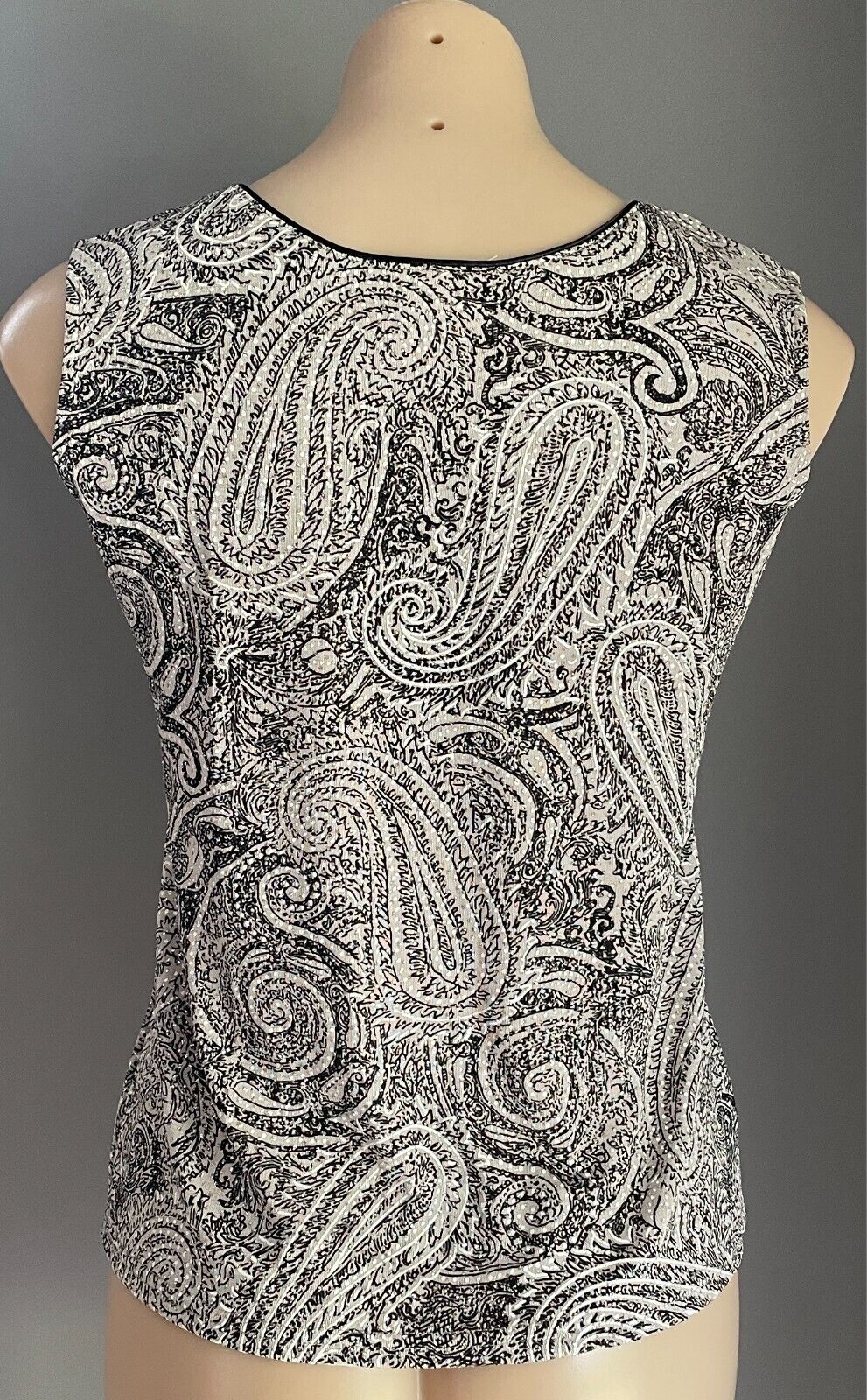 NONI Set Camisole & Jacket Twin Set Size S Paisley Taupe/Black/White/Glitter